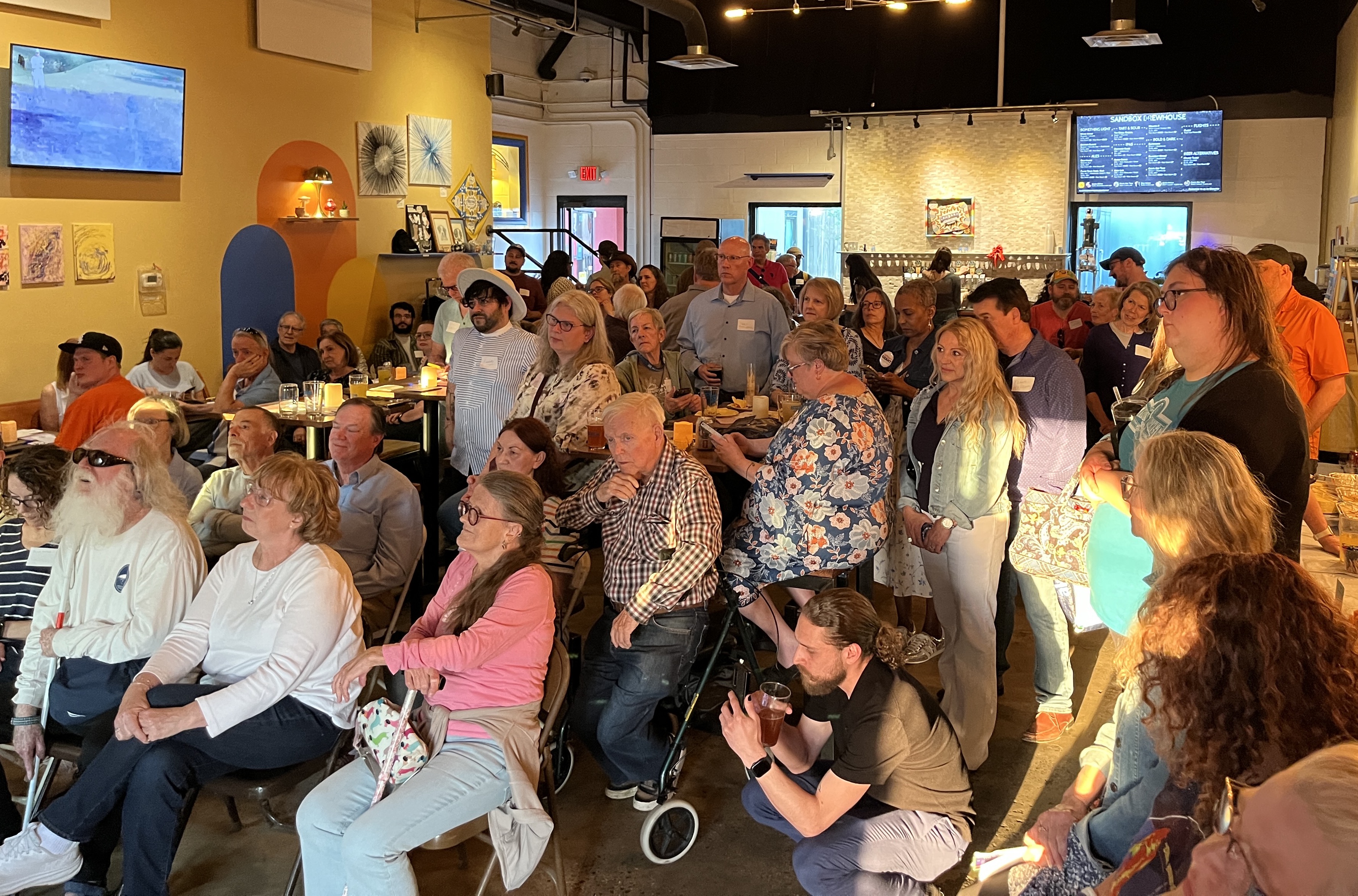 Packed crowd at Sam's campaign launch